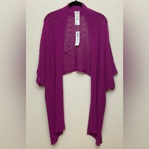 Chico’s Light Weight Loose Knit Fuchsia Pink Wrap Small NEW! TRAVEL VACATION